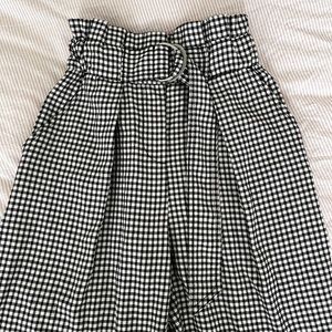 Bershka paper bag checked trousers